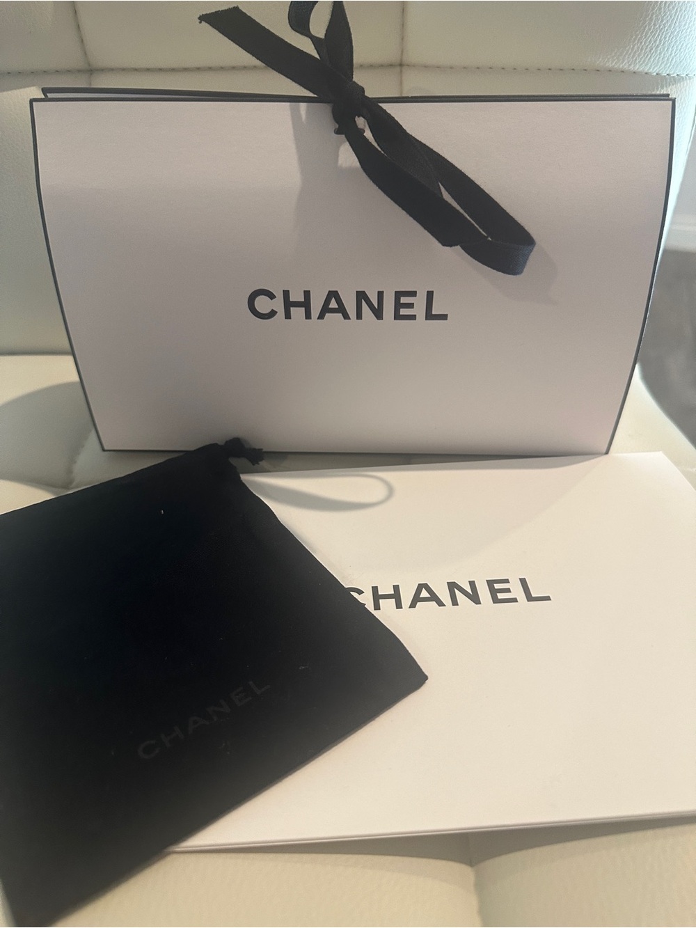 Chanel gift packaging and small pouch